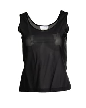 Mugler, doorschijnende top in zwart