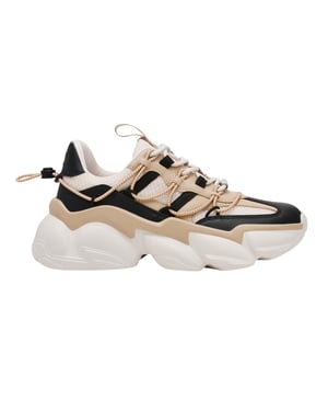 Steve Madden Dames Spectator Veterschoenen Chunky Platform Trainers (Zwart Zilver)