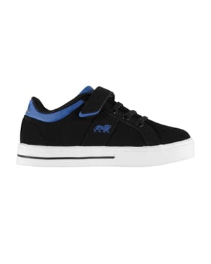 Lonsdale Latimer leren sportschoenen voor kinderen (ZWART/BLAUW)