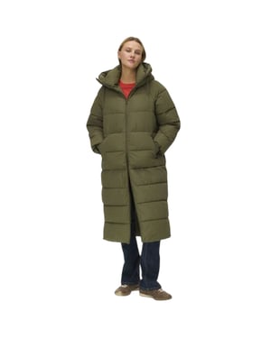 Vero Moda Elanor Laurie gewatteerde lange jas voor dames (Groen)