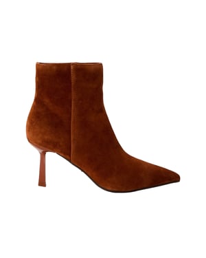 Steve Madden Sabine suède enkellaarsjes met lage hak voor dames (Cognac)