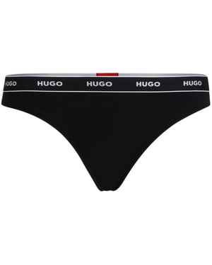 Hugo Dames-string met gemiddelde taillehoogte en normale pasvorm (Zwart, Wit)