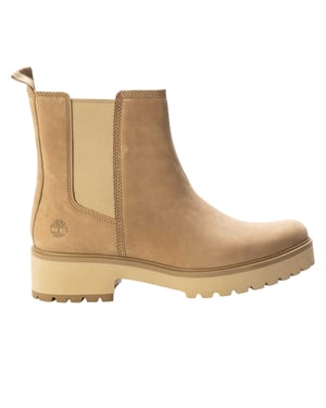 Timberland Stoere leren Chelsea-laarzen met blokhak voor dames (Taupe)