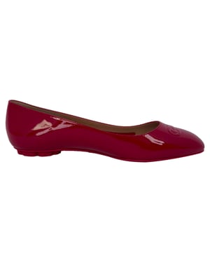 Salvatore Ferragamo Horsebit ballerina's in bordeauxrood lakleer