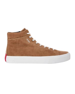 Hugo Dyer Hito corduroy lage herensneakers (Pastel Cacao Bruin)