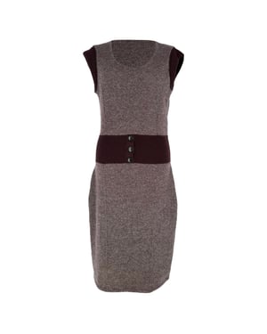 Christian Dior gebreide midi-jurk van bordeauxrode wol.