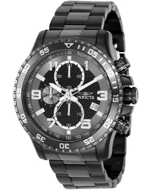 Invicta Specialty 69815 Herenhorloge - Quartz Uurwerk - Staal met Zwarte Wijzerplaat - 48 mm