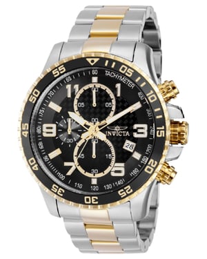 Invicta Specialty 69814 Herenhorloge - Quartz Uurwerk - Staal met Zwarte Wijzerplaat - 48 mm