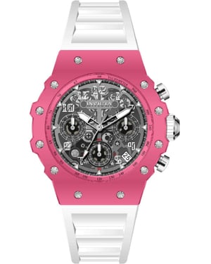 Invicta Racing 69624 Herenhorloge - Quartz Uurwerk - Acryl met Zilveren Wijzerplaat - 40 mm