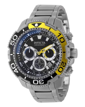 Invicta Ti-22 49492 Herenhorloge - Quartz Uurwerk - Titanium met Zwarte Wijzerplaat - 48 mm