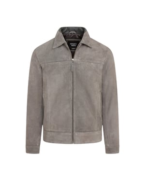 Mannen Stone Geit Suede Leren Harrington Biker Jas - Berlijn
