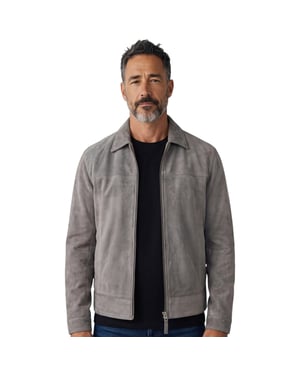 Heren Stone Goat Suède Harrington Biker Jas - Bursa