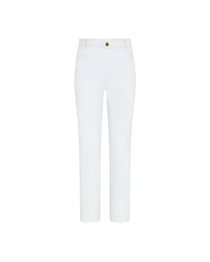Dames Wit Lamsleer 501 Biker Jeans - Ankara