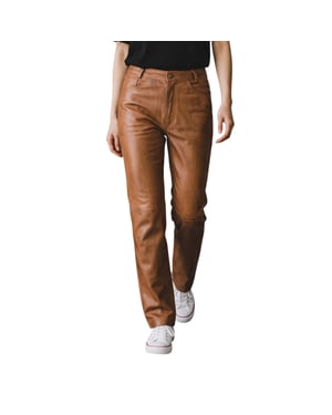Dames beige lamsleer 501 Biker Jeans - Sogndal