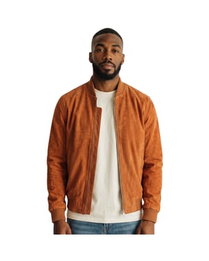 Mans Tan Goat Suede MA-1 Bomberjack-Antalya