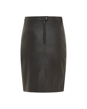 Dames zwarte leren Biker potlood lange midi rok - Avery