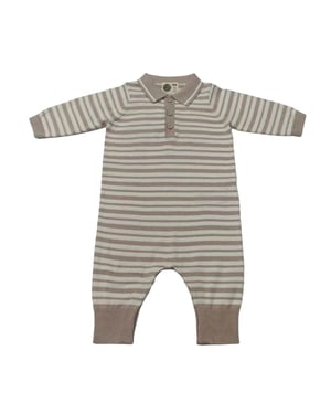 Pretty Green Gestreepte rompertje voor baby’s (Beige/Bruin)