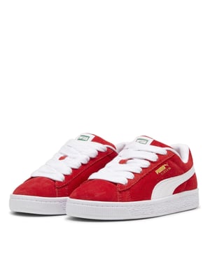 Puma Kinder/Kinder XL Leren Trainers met Lage Snit (Rood)