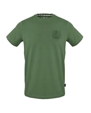 Aquascutum Slim-fit T-shirt voor heren met geborduurd logo (Militair Groen)