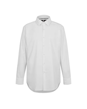 Hugo Boss Herenoverhemd met lange mouwen, model P Hank Oxford, met Kent-kraag (Wit)