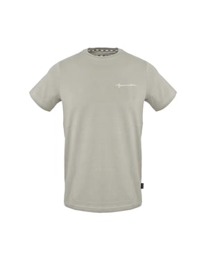 Aquascutum Heren Geborduurd Logo Katoenen T-Shirt (Grijs)