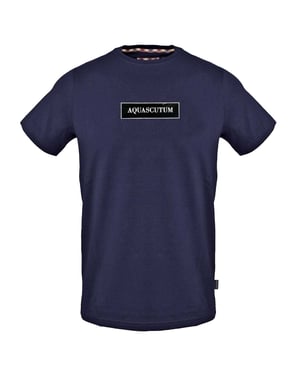 Aquascutum Heren T-shirt katoen met logo (Marine)
