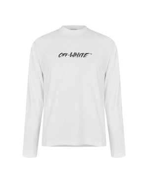 Off White Lichtgewicht T-shirt met lange mouwen voor heren (Wit)