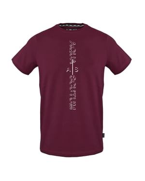 Aquascutum Heren verticaal logo T-shirt (Rood)