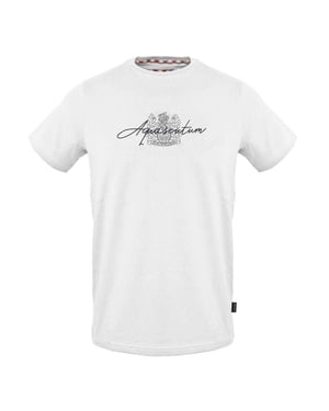 Aquascutum Heren Logo Katoen Regular T-shirt (Wit)