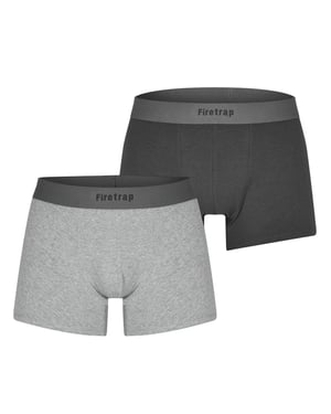 Firetrap Boxershorts met herenlogo (Set van 2) (Grijs/Grijs gemêleerd)