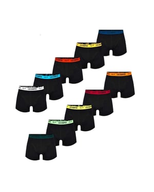 Lee Cooper Boxershorts voor heren (set van 10) (Zwart)