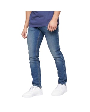 Crosshatch Heren Buraca stonewashed slim-fit jeans (Blauw)