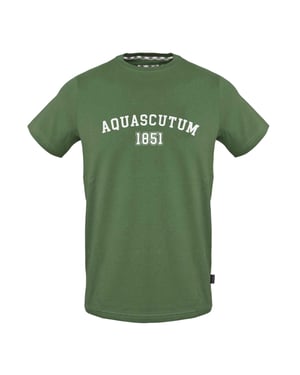 Aquascutum Unisex katoenen T-shirt voor volwassenen met 1851-logo (Militair Groen)