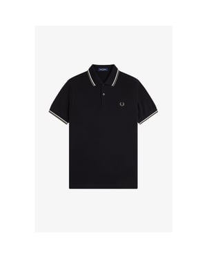 Fred Perry Heren Twin Tip Poloshirt (Zwart)