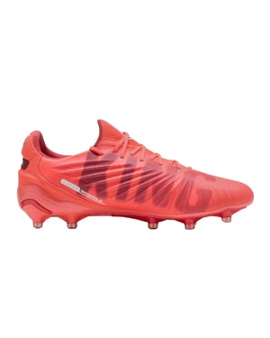 Puma Dames/Dames King Ultimate Stevige Grond Voetbalschoenen (Wit/vuurrood)