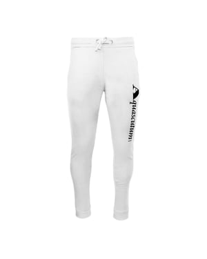Aquascutum Mannen Vertical Logo Slim Sweatpants (Wit)
