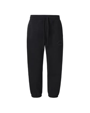 Blank Essentials Joggingbroek voor heren met gebogen logo (Zwart)