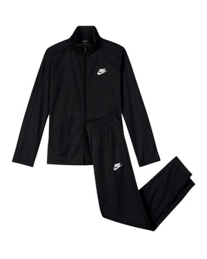 Nike Kinder Swoosh Polyester Trainingspak (Zwart/Wit)
