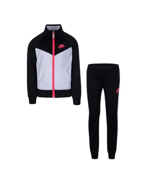 Nike Meisjes NSW Trainingspak Set (Zwart/Wit/Roze)