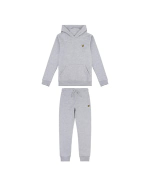Lyle & Scott Set met hoodie en broek met logo voor kinderen (Grijze Heide)