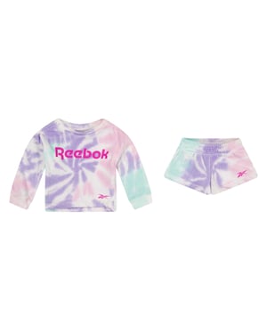 Reebok T-shirt-set met krulmotief voor babymeisjes (Orchidee Bloei)