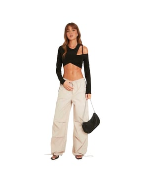 Missy Empire Baggy cargobroeken voor dames (Beige)