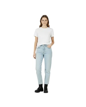 Levis 501-jeans met 5 zakken en rechte pijpen voor dames (Weggestapt)