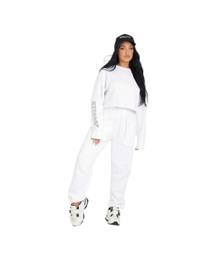 Missy Empire Oversized joggingbroeken voor dames (Wit)
