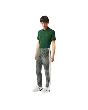 Lacoste Geometrisch trainingspak voor heren met normale pasvorm (Groen/Hout)