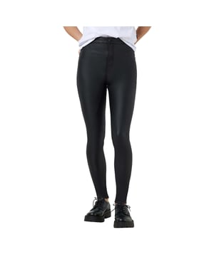 Noisy May Gecoate broek met hoge taille voor dames (Zwart)
