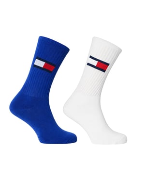Tommy Jeans Herenbemanningssokken (Pakket van 2) (Blauw/Wit)