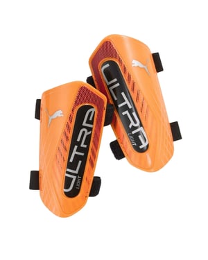 Puma Ultra lichte scheenbeschermers voor volwassenen (Oranje/zilver)