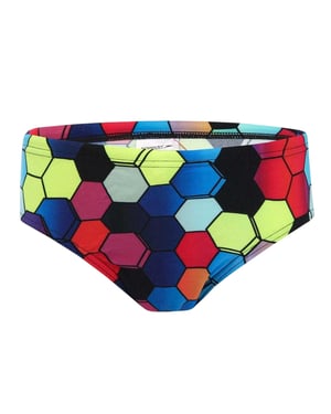 Speedo Geometrische zwembroek voor heren met zeshoekig patroon en volledige bedekking (Veelkleurig)