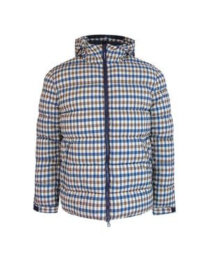 Aquascutum Active Sp Gewatteerde Jas Met Capuchon Club Check